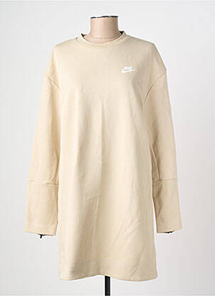 Robe courte manches longues manches longues beige NIKE femme
