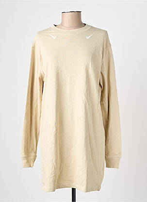 Robe courte manches longues manches longues beige NIKE femme