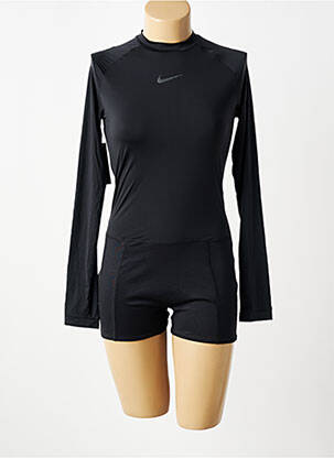 Combishort coupe cintrée manches longues noir NIKE femme