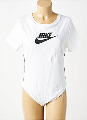 Body col rond manches courtes blanc NIKE femme