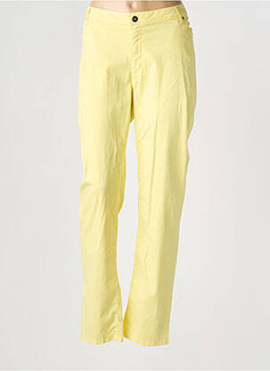 Pantalon slim tissage popeline taille normale jaune GUY DUBOUIS femme