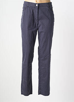 Pantalon droit stretch taille normale bleu GUY DUBOUIS femme