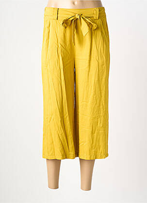 Pantacourt coupe droite taille normale jaune COULEURS DU TEMPS femme