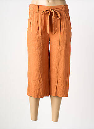 Pantacourt taille élastique taille normale orange COULEURS DU TEMPS femme