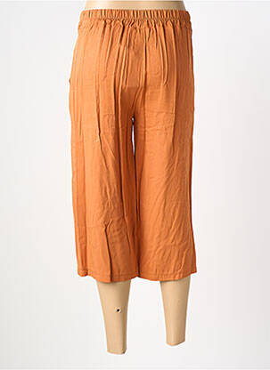 Pantacourt taille élastique taille normale orange COULEURS DU TEMPS femme