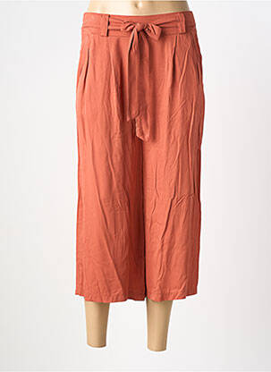 Pantacourt taille élastique taille normale rouge COULEURS DU TEMPS femme
