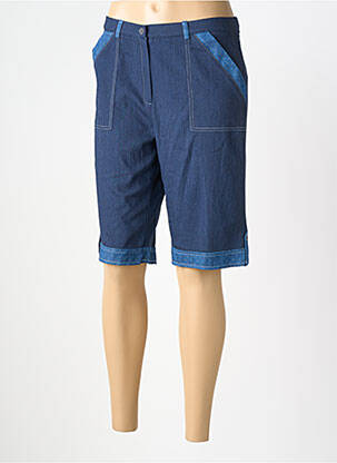 Bermuda tissage popeline taille normale bleu GUY DUBOUIS femme
