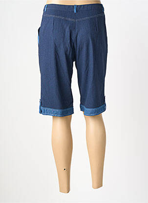 Bermuda tissage popeline taille normale bleu GUY DUBOUIS femme