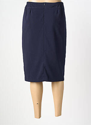 Jupe mi-longue stretch bleu GUY DUBOUIS femme