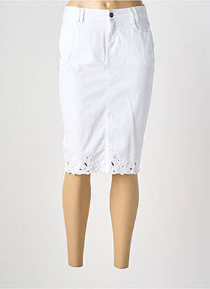 Jupe mi-longue coupe droite blanc MERI & ESCA femme