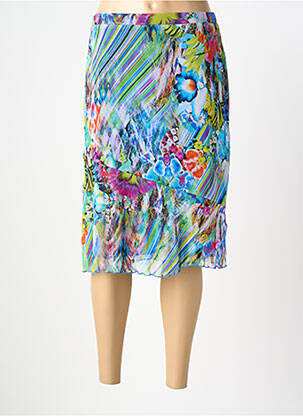 Jupe mi-longue taille normale bleu GUY DUBOUIS femme