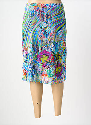 Jupe mi-longue taille normale bleu GUY DUBOUIS femme