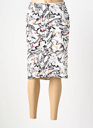 Jupe mi-longue coupe droite beige GUY DUBOUIS femme