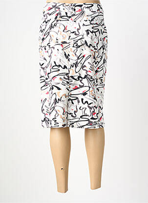 Jupe mi-longue coupe droite beige GUY DUBOUIS femme