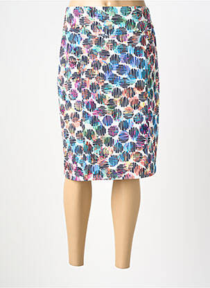 Jupe mi-longue stretch bleu FRANCE RIVOIRE femme