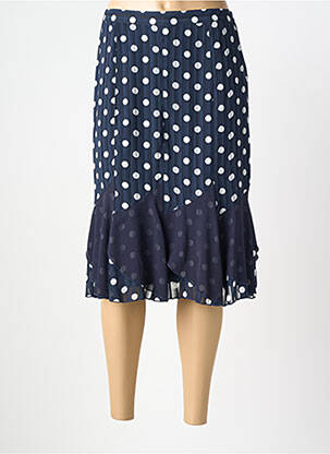 Jupe mi-longue taille haute bleu GUY DUBOUIS femme