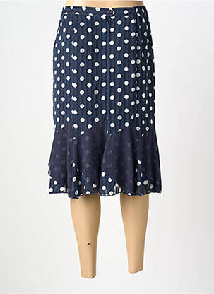 Jupe mi-longue taille élastique bleu IMPULSION femme