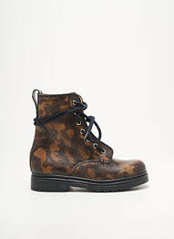 Bottines/boots fermeture zip et lacets talon bas marron POM D'API fille