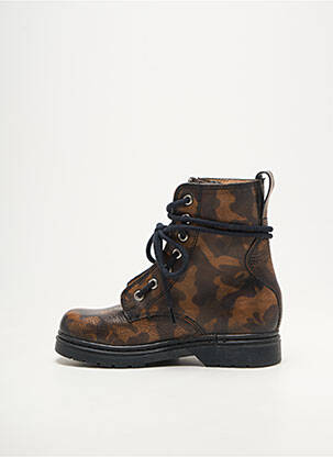 Bottines/boots fermeture zip et lacets talon bas marron POM D'API fille