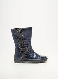 Bottes tissage satiné bout rond bleu ROMAGNOLI fille