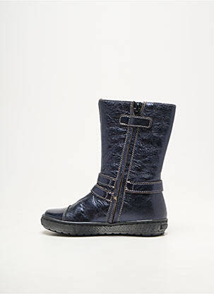 Bottes tissage satiné bout rond bleu ROMAGNOLI fille