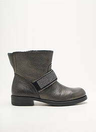 Bottines/boots tissage satiné talon bas gris UNISA fille