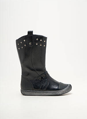 Bottes tissage satiné bout rond noir BABYBOTTE fille