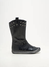 Bottes tissage satiné bout rond noir BABYBOTTE fille