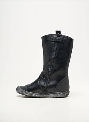 Bottes tissage satiné bout rond noir BABYBOTTE fille