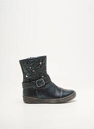 Bottes tissage satiné bout rond vert NOËL fille