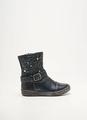 Bottes tissage satiné bout rond vert NOËL fille