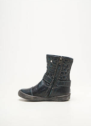 Bottes tissage satiné bout rond vert NOËL fille