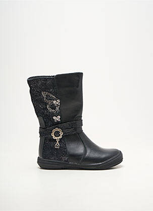 Bottes tissage satiné bout rond noir BOPY fille