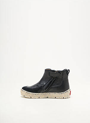 Bottines/boots fermeture zippée bout rond noir POM D'API garçon