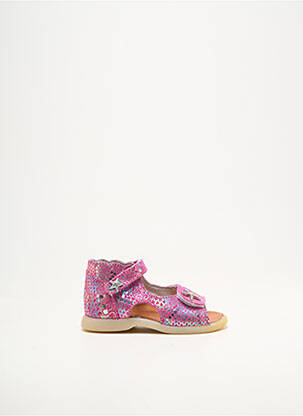 Sandales/nu pieds tissage satiné bout ouvert rose LITTLE MARY fille