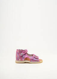 Sandales/nu pieds tissage satiné bout ouvert rose LITTLE MARY fille