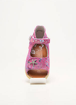 Sandales/nu pieds tissage satiné bout ouvert rose LITTLE MARY fille
