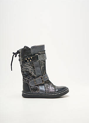 Bottes fermeture zip et lacets bout rond argent BELLAMY fille