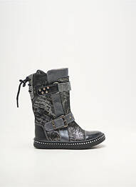 Bottes fermeture zip et lacets bout rond argent BELLAMY fille