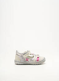 Ballerines tissage satiné bout rond argent PRIMIGI fille