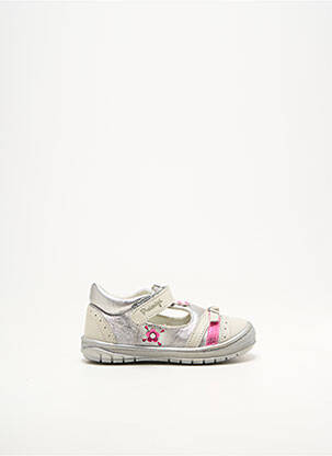 Ballerines tissage satiné bout rond argent PRIMIGI fille