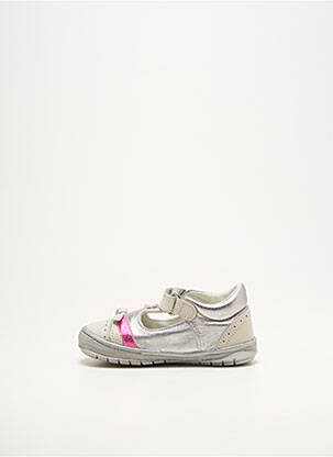 Ballerines tissage satiné bout rond argent PRIMIGI fille