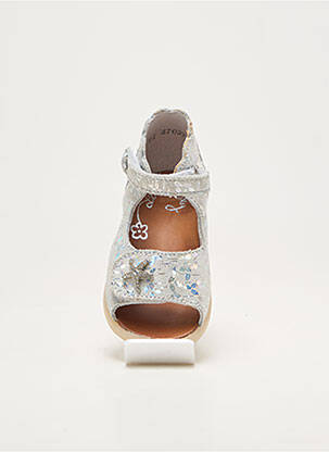 Sandales/nu pieds tissage métallisé talon bas argent LITTLE MARY fille