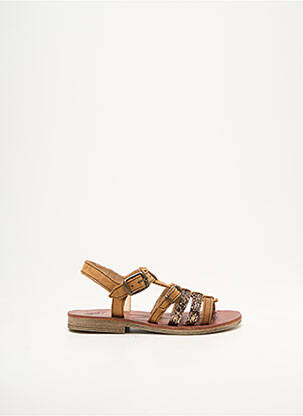 Sandales/nu pieds tissage tissage pailleté chiquet marron GBB fille