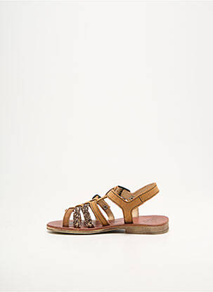 Sandales/nu pieds tissage tissage pailleté chiquet marron GBB fille