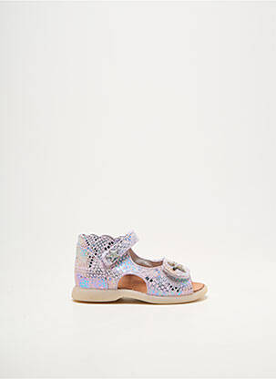 Sandales/nu pieds tissage métallisé talon bas rose LITTLE MARY fille