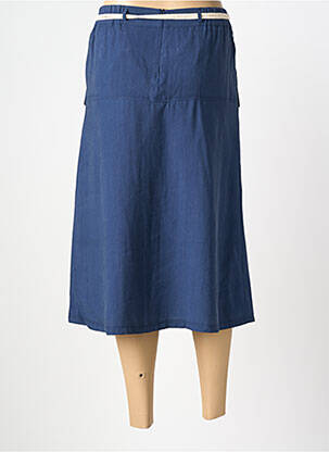 Jupe mi-longue coupe droite bleu MERI & ESCA femme