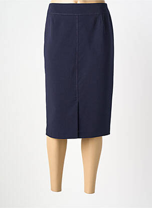 Jupe mi-longue taille à pinces bleu GUY DUBOUIS femme