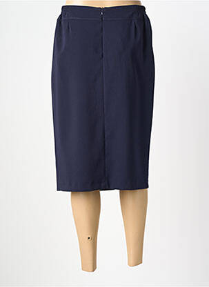 Jupe mi-longue taille à pinces bleu GUY DUBOUIS femme