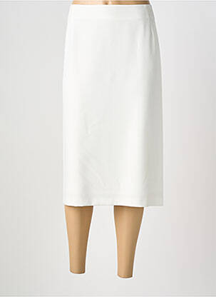 Jupe mi-longue taille à pinces beige GUY DUBOUIS femme